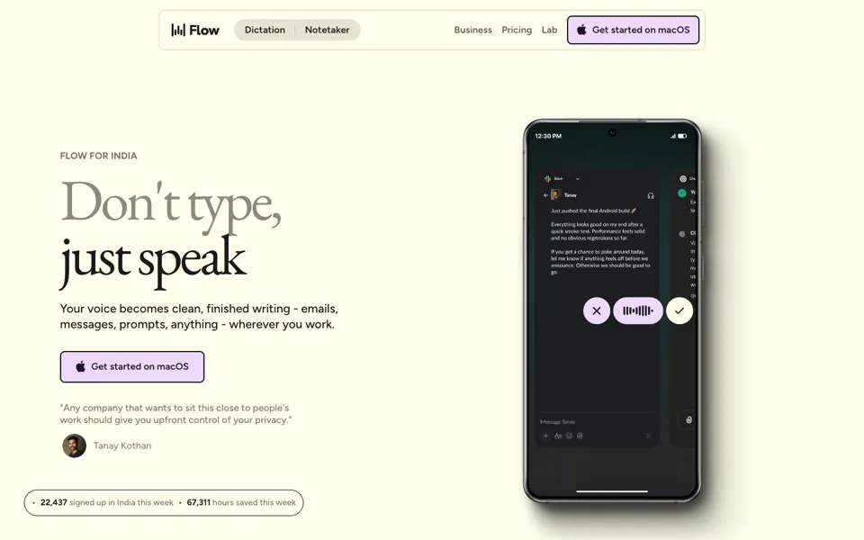 India landing page, desktop